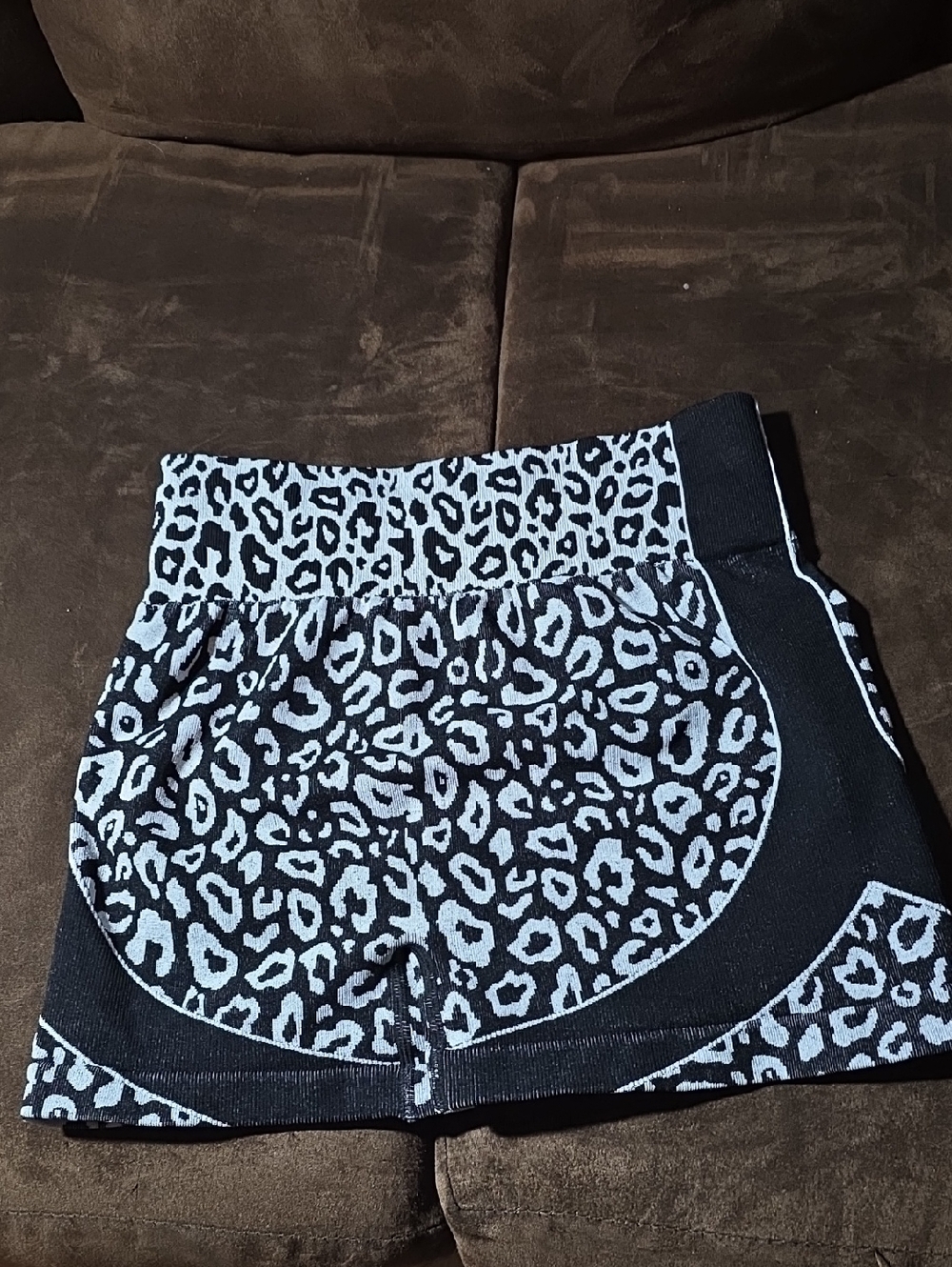 Leopard print workout biker shorts